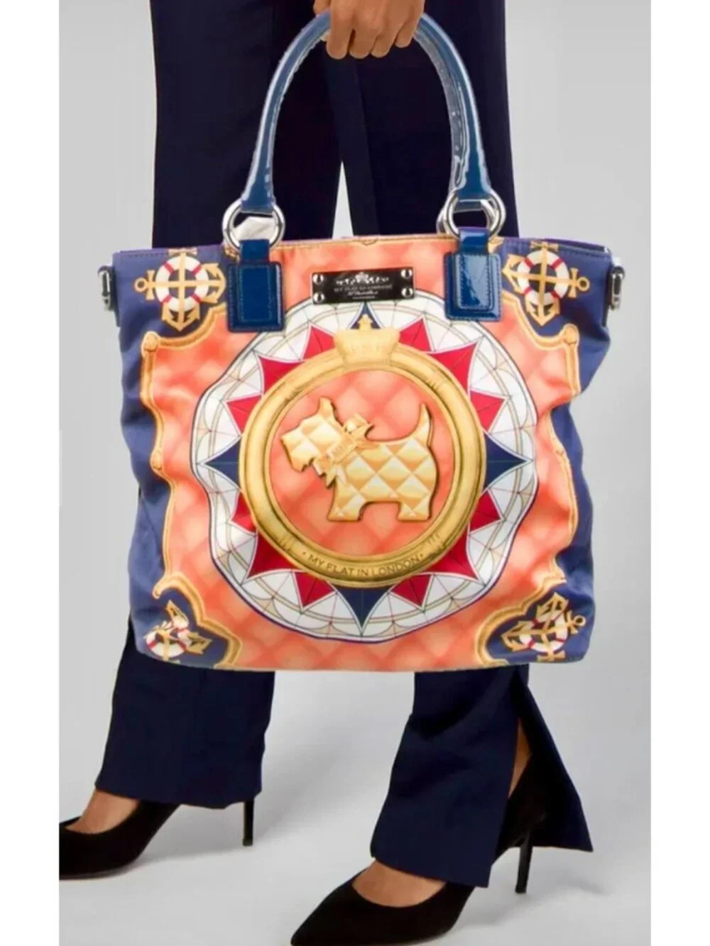 My Flat In London Oxfordshire Scottie Dog Satchel NWT Maximalist Preppy Bag $275